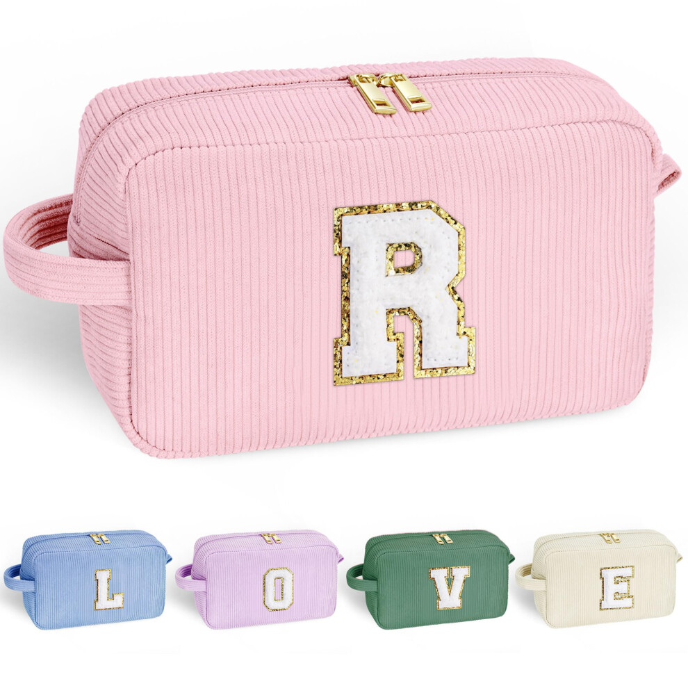 Yoolife Pink Teen Girl Gifts Trendy Stuff - Girls Makeup Bag Travel Cosmetic Bag Makeup Brush Bag Toiletry Bag Monogram Makeup Bag Cute Makeup Bag We