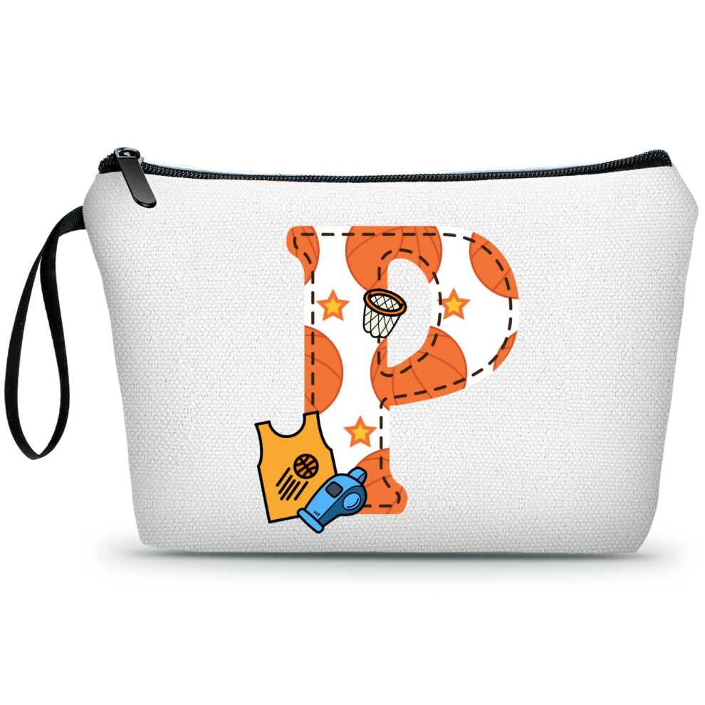 Ariosey Basketball Gifts Monogrammed Cosmetic Travel Makeup Bag Basketball Accessories Graduation Birthday Gifts For Girls Coaches Daughters Team Fri
