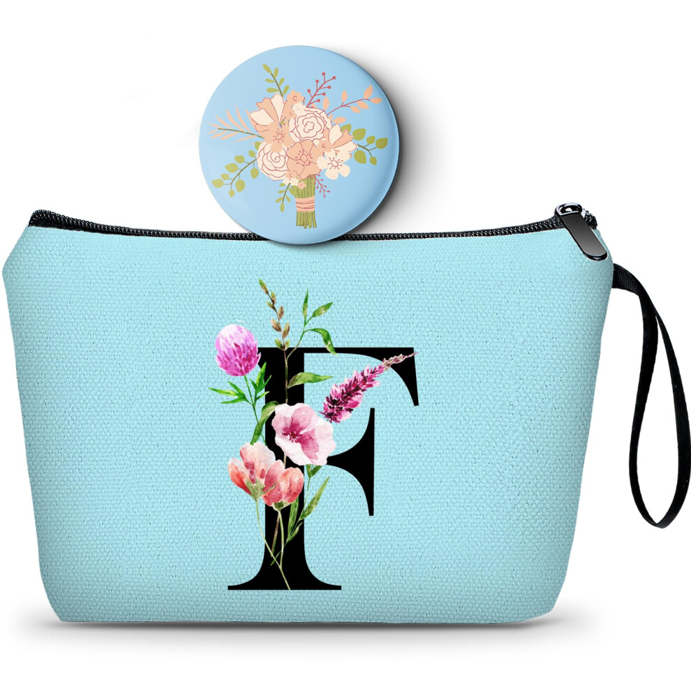 Seamoon Birthday Thank You Appreciation Monogrammed Gifts For Mom Aunt Teacher Sister Friend Coworkers Bride Bridesmaid Makeup Cosmetic Bag With Mirr