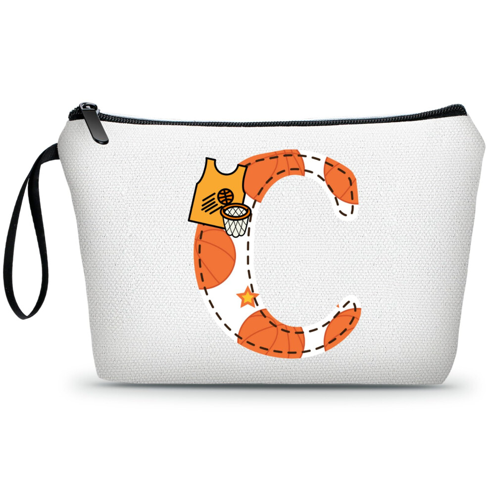 Ariosey Basketball Gifts Monogrammed Cosmetic Travel Makeup Bag Basketball Accessories Graduation Birthday Gifts For Girls Coaches Daughters Team Fri