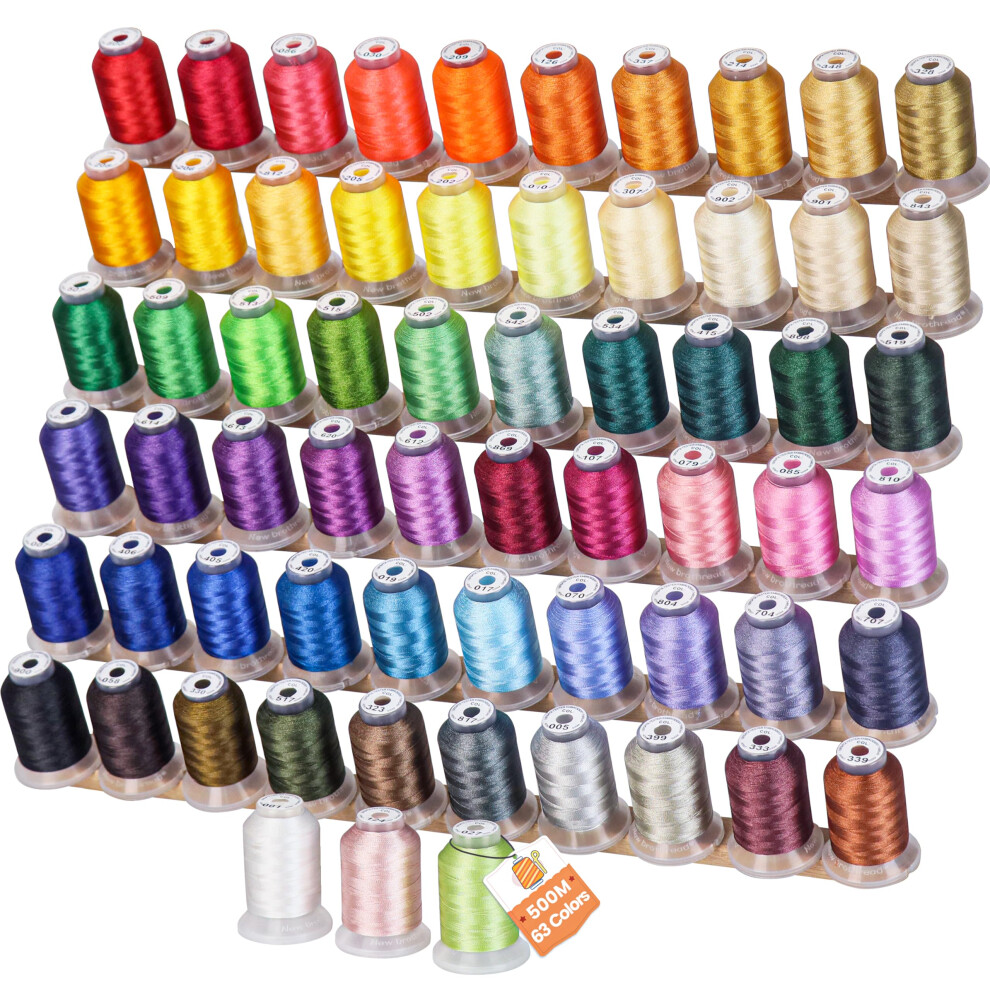 New Brothread New Brothreads 63 Brother Colours Polyester Machine Embroidery Thread Kit 500M Each For Homebased Embroidery And Sewing Machine