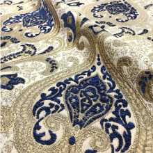 FREER NOMAD 3 Farben/Versailles Damast Chenille Brokat Jacquard Stoff/Drapierung Polsterung Dekor Kostüm/Rot Gold Braun/Stoff von der Werft (blau)