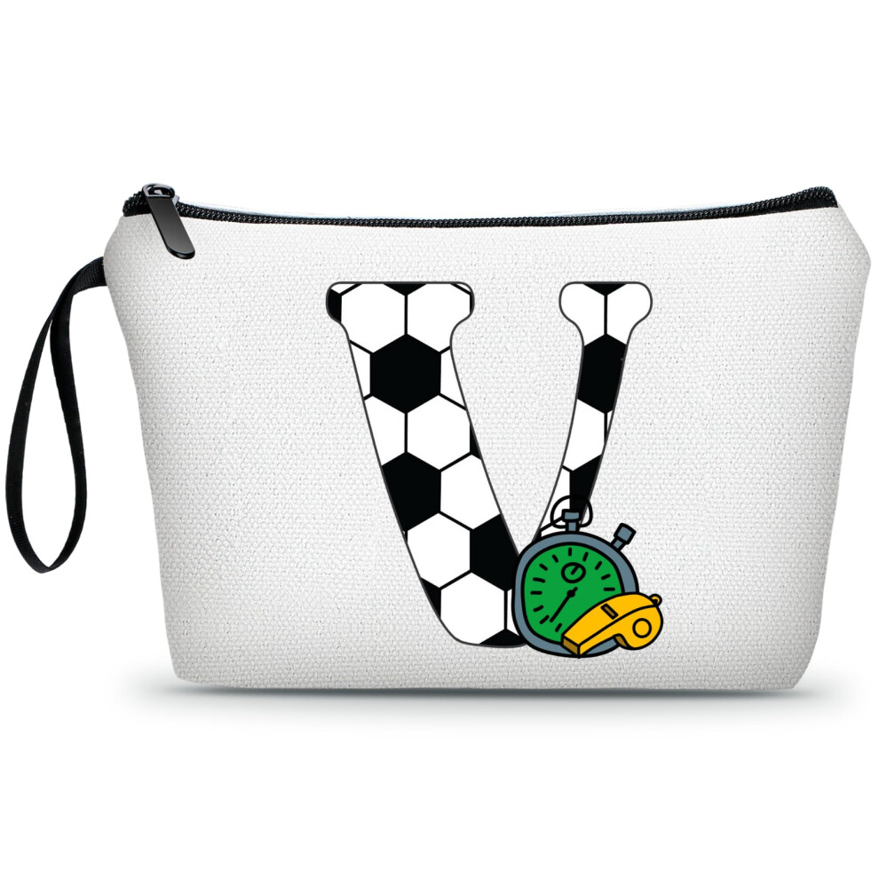 Ariosey Girls Soccer Gifts Personalized Soccer Ball Cosmetic Bag For Purse Birthday Inspirational Gifts For Women Team Coach Mom Stuff Travel Organiz