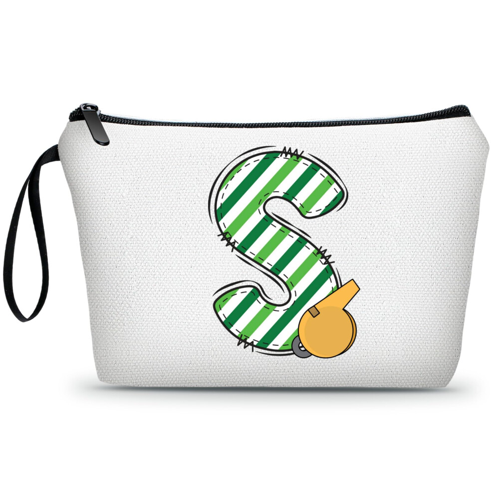 Ariosey Football Initial Birthday Graduation Gifts Cosmetic Travel Toiletry Bags Football Accessories Party Favors For Women Girls Daughter Niece Tea