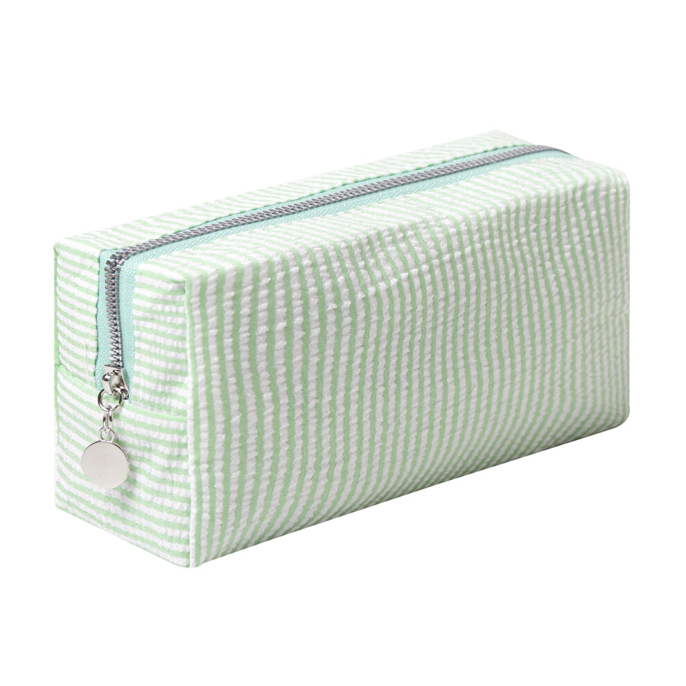 Ozaoz Green Makeup Bag Cosmetic Bag Travel Toiletry Bag Aesthetic Canvas Organizer Bag Zipper Pouch For Women (M-)