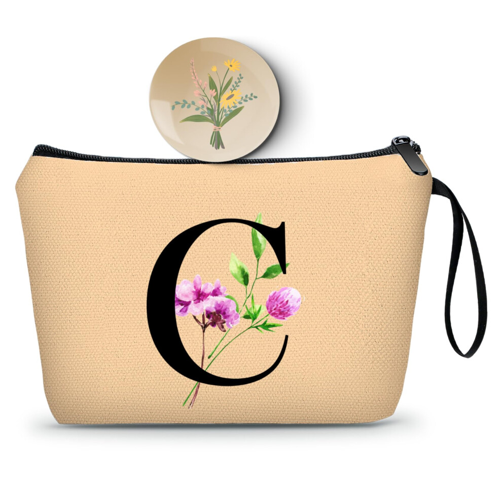 Seamoon Birthday Thank You Appreciation Monogrammed Gifts For Mom Aunt Teacher Sister Friend Coworkers Bride Bridesmaid Makeup Cosmetic Bag With Mirr