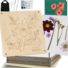 Rhykoka Extra Large Flower Press,11x11 inch (28x28cm) 10 Layers Wooden Flower Pressing Kit DIY Leaf Flower Pressed Kit for Adults, Great Gift for DIY