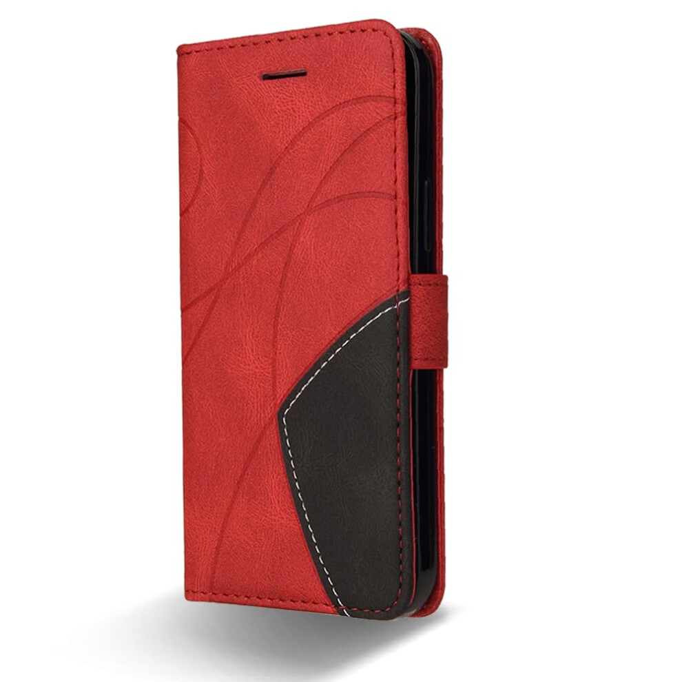 Compatible With Realme C75 4G - Slim Dual-Tone Phone Case With Soft Touch Leather & Tpu, Card Slots 9323874030777