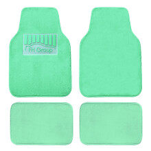 FH Group Tappetini Universali Set Completo Doe16 in Pelliccia di Coniglio Finta per Auto, SUV, Furgoni, Verde Menta