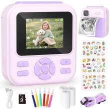 Fotocamera per bambini Stampa istantanea Video digitale HD 1080P Fotocamera istantanea per bambini per ragazze e ragazzi Giocattoli per bambini d
