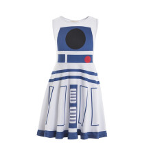 Kostium Ruikajia Rey - Chewbacca Rhinestone Princess Leia Darth BB8 i R2D2 (biały 5 lat)
