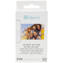 Lifeprint 30 pakke film til Lifeprint Augmented Reality foto- og videoprinter. 2x3 Zero Ink kl?brig bagsidefilm