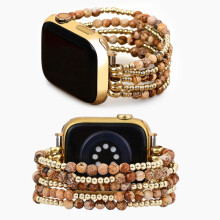 Cinturino per smartwatch Cape Diablo da donna - Cinturino in pietra preziosa fatto a mano - Compatibile con Apple Faces da 38 mm-45 mm