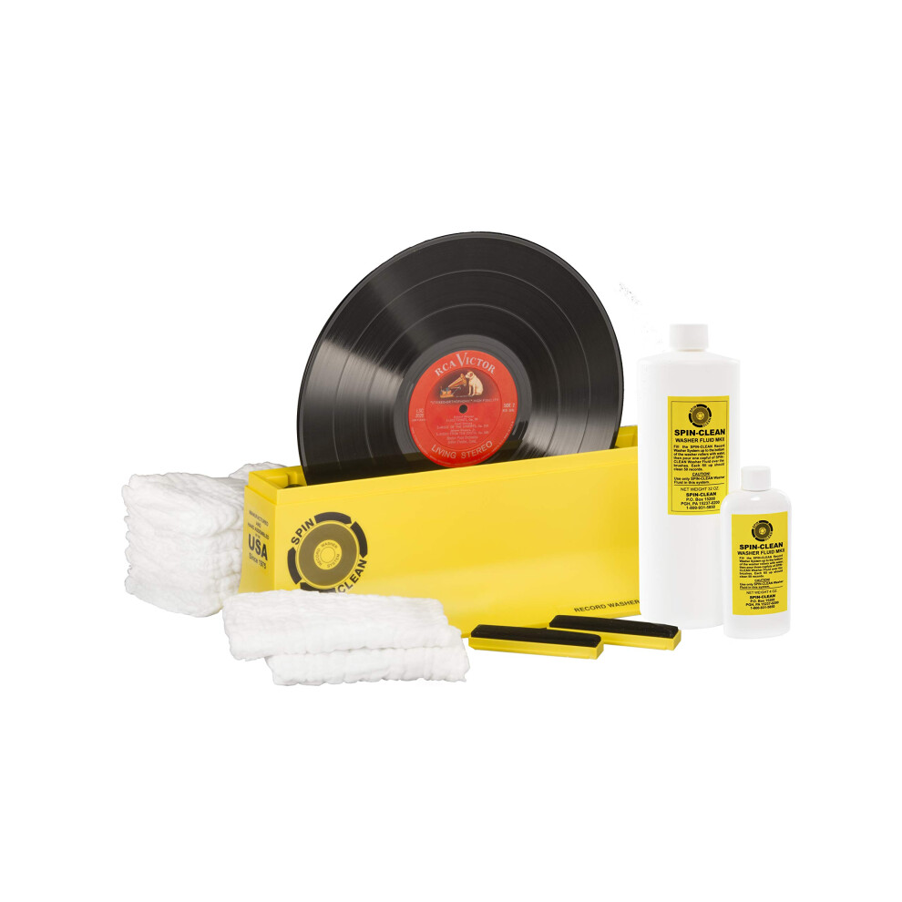 Spin-Clean Vinyl Record Washer Deluxe Kit | Offering Five Extra Drying Cloths Extra 32Oz. Fluid & Extra Brushes | Vinyl Record Cleaner | Perfect For 762189630507