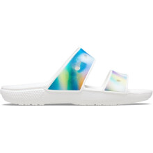 Crocs Unisex-Erwachsene Classic Tie Dye Two-Strap Sandalen Solar Rainbow 10 Herren/12 Damen