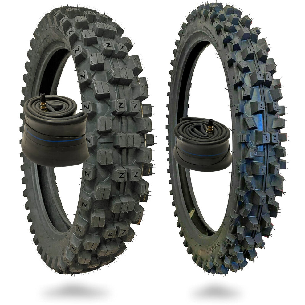 Wig Racing 70/100-19 And 90/100-16 Tire Set With Inner Tube Combo (Heavy Duty Inner Tubes 2.5Mm Thick) 791689713083