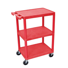 Luxor Multifunctionele Opbergwagen 3 Planken Structureel Schuim Plastic - Rood