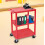 Luxor Multifunctionele Opbergwagen 3 Planken Structureel Schuim Plastic - Rood 4