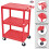 Luxor Multifunctionele Opbergwagen 3 Planken Structureel Schuim Plastic - Rood 2