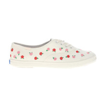 Keds Champion Canvas-Schnrschuh fr Damen, Creme/Rote Rosenstickerei, 9 Medium