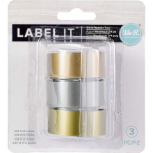 We R Memory Keepers Labelit .75" Emboss Tape Rolls 3/Pkg-Metallic