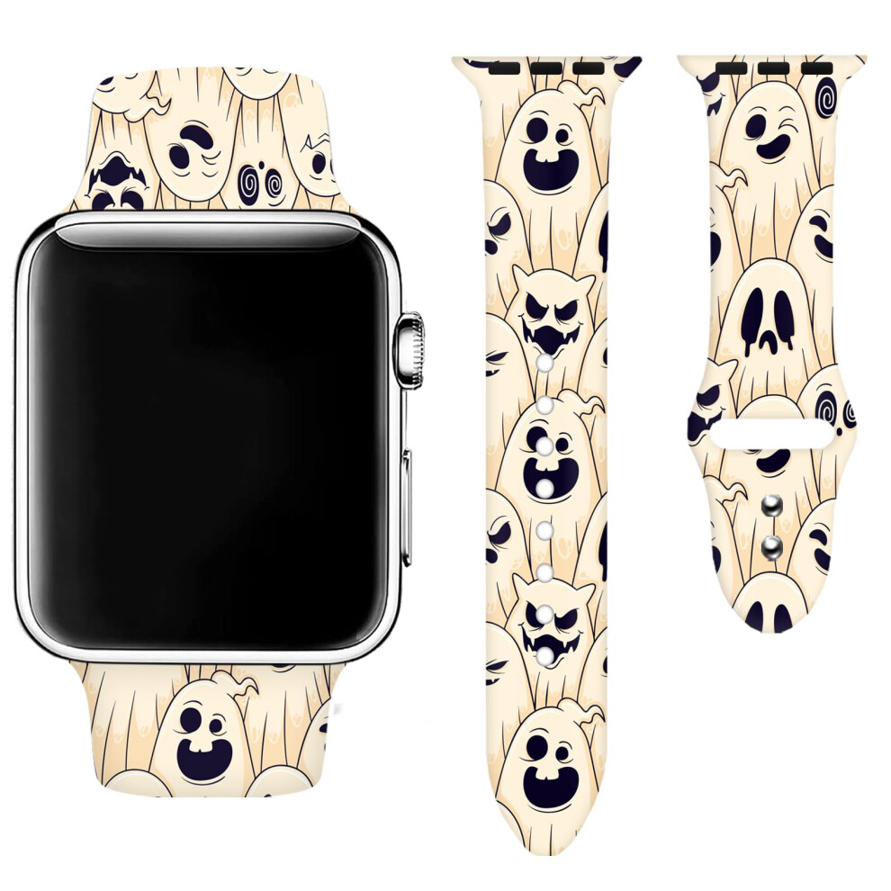 Halloween Watch Band Compatible With Apple Watch 38Mm 40Mm 41Mm 42Mm 44Mm 45Mm For Women Men Adjustable Replaceable Silicone Smartwatch Straps For Iw 8042690279429