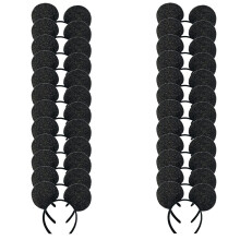 winvin Set van 24 Muizen Kostuum Deluxe Stof Oren Hoofdband Rode Strik Verjaardagsfeestje Accessoires