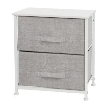 Zsuvkov organizr Flash Furniture Harris se 2 zsuvkami bl litinov rm a dreven deska 2 svetle ed ltkov zsuvky se snadnm vytahovnm