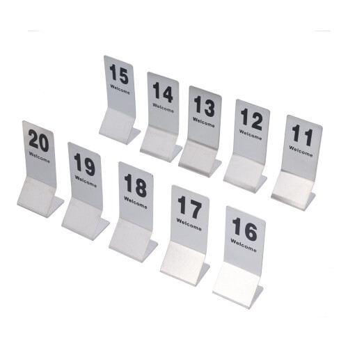 10PCS Tisch Anzahl Karten Edelstahl Doppelseitige