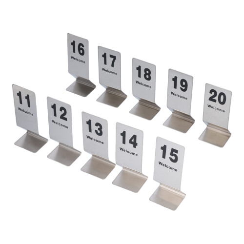 10PCS Tisch Anzahl Karten Edelstahl Doppelseitige 1