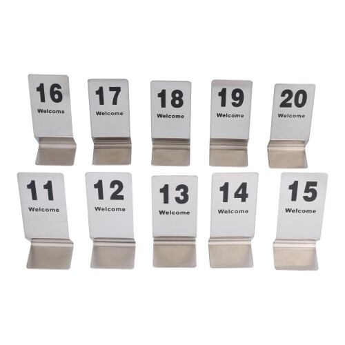 10PCS Tisch Anzahl Karten Edelstahl Doppelseitige 2