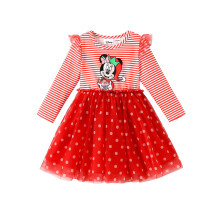 Disney Myszka Minnie Sukienka dla malych dziewczynek Wzburzyc Tiul Dlugi rekaw Male dziewczynki Pasek Tutu Sukienki Polka Dot Prezent urodzinowy Spσd