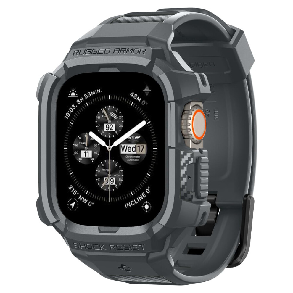Spigen Rugged Armor Pro Designed For Apple Watch Ultra 2/Apple Watch Ultra Case With Band Rugged Protective Tpu Case Band For Apple Watch Ultra 49Mm