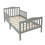 Kcelarec Lit en bois pour chambre d'enfant avec garde-corps de scurit (gris) 1