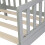 Kcelarec Lit en bois pour chambre d'enfant avec garde-corps de scurit (gris) 5