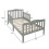 Kcelarec Lit en bois pour chambre d'enfant avec garde-corps de scurit (gris) 4