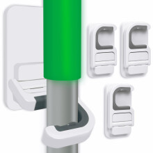Tinkeep Lot de 3 supports muraux pour balai et vadrouille sans perceuse et pince balai pour poigne de vadrouille, support de nettoyage mnager