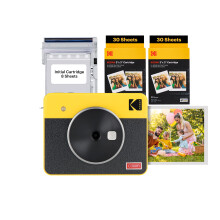 Kodak C300R Mini Shot 3, Instant Camera & Photo Printer, Wireless, Compatible with Bluetooth Devices, 68 Photos Included (3x3"), Yellow