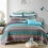 NEWLAKE Stribet Jacquard Style Bomuld Patchwork Senget?ppe Quilt S?t Twin Size 1