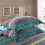 NEWLAKE Stribet Jacquard Style Bomuld Patchwork Senget?ppe Quilt S?t Twin Size 2