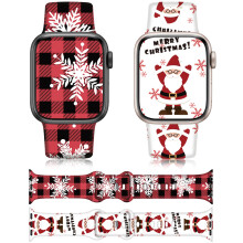 Regali di Natale compatibili con cinturini natalizi per Apple Watch da donna 42mm (serie 11/10) 41mm 40mm 38mm Babbo Natale in morbido silicone r