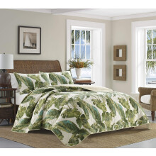 Tommy Bahama - Queen dekbedset Omkeerbaar katoenen beddengoed met bijpassende shams Zachte sprei voor het hele seizoen Kustbeddengoedset (Fiesta Palm