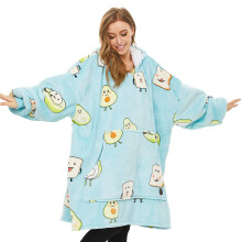 THREE POODLE Manta porttil con capucha para mujer, sudadera Sherpa de gran tamao, manta para adultos, hombres, acogedora manta con capucha de a