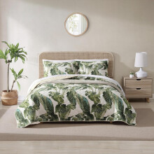 Tommy Bahama - Juego de edredσn tamaρo King, ropa de cama reversible de algodσn con fundas a juego, prelavados para mayor suavidad (Fiesta Palms