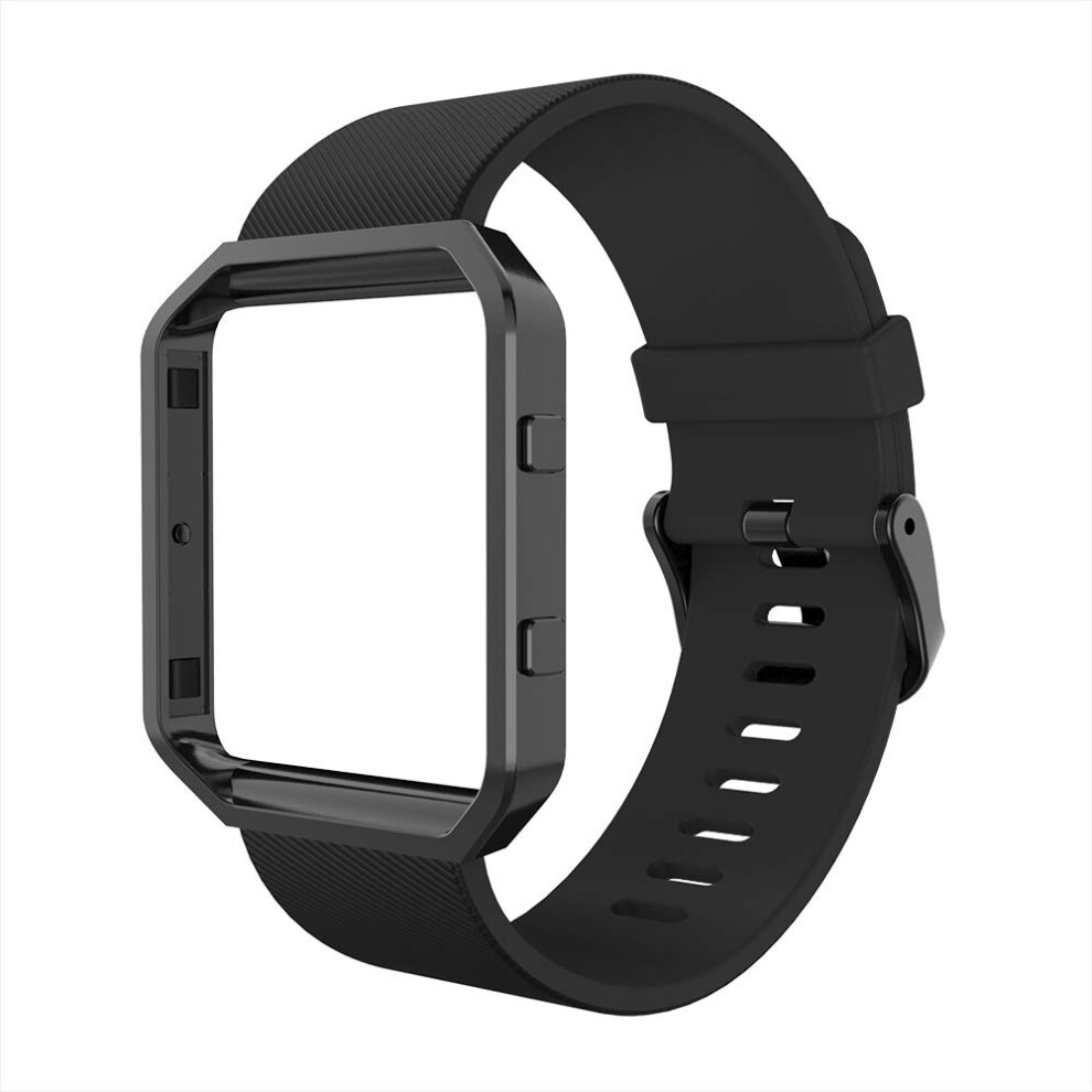 Photos - Watch Strap Fitbit Blaze Bands Frame, Silicone Replacement Band Strap Stainless Steel Case 20FBBZ4-B-AU