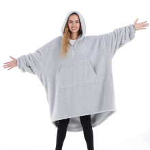 THE COMFY Teddy Bear Quarter-Zip | Coperta Indossabile Sherpa con Zip, Design Oversized con Cappuccio e Tasca