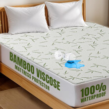 Utopia beddengoed Waterdichte verkoelende matrasbeschermer Kingsize bed Premium 200 GSM viscose gemaakt van bamboe Matrashoes Past tot 17 inch diepe