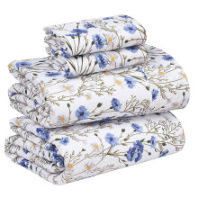 RUVANTI 100% Cotton Full Size Bed Sheets 4 Pieces Soft & Breathable Percale Weave Bedding Deep Pocket 16"""" Hotel Standard Crisp Cool Feel Durab