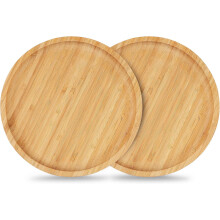 Sottovaso in bambù ecologico, vassoio per piante con base rinforzata per vasi da 15-20 cm, sottovaso in bambù per decorazioni versatili.