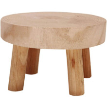 Decoratief mini-krukje van massief hout voor binnen en buiten, antislip en waterdicht, ideaal voor het plaatsen van tuinplantenpotten. Elegant en